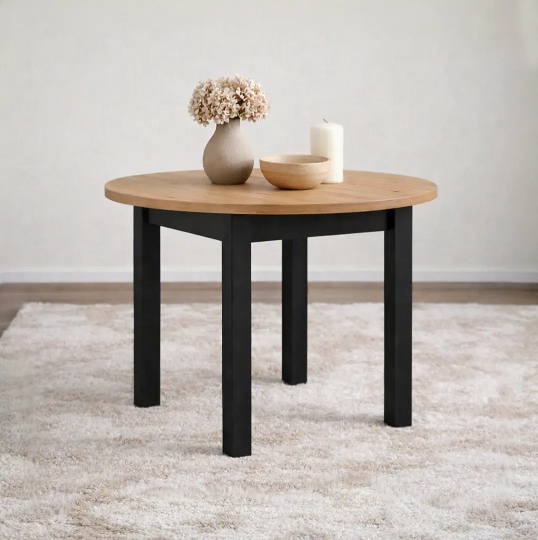 Masa extensibila Drewmix Poli 4 100/180 (Artisan Oak/Black)