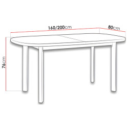 Masa extensibila Drewmix Wenus 1P 160/200x80 (Walnut) Thumb