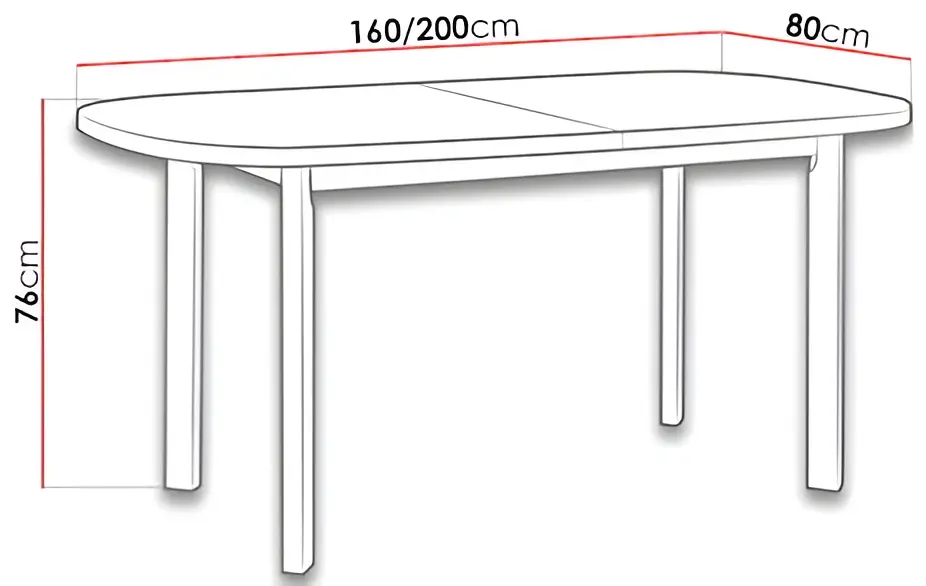 Masa extensibila Drewmix Wenus 1P 160/200x80 (Walnut) - 3