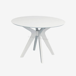 Masa Evelin Raffless Round 96cm (White)
