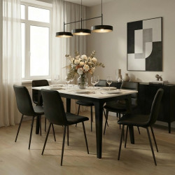 Стол раскладной Fabrik Home Crown 144/195x90 (Ясень Белый/Антрацит)