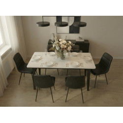 Стол раскладной Fabrik Home Crown 144/195x90 (Ясень Белый/Антрацит) Thumb