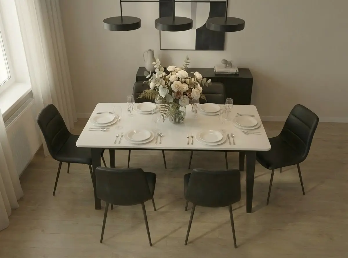 Стол раскладной Fabrik Home Crown 144/195x90 (Ясень Белый/Антрацит) - 4
