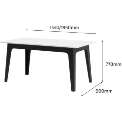 Стол раскладной Fabrik Home Crown 144/195x90 (Ясень Белый/Антрацит) Thumb
