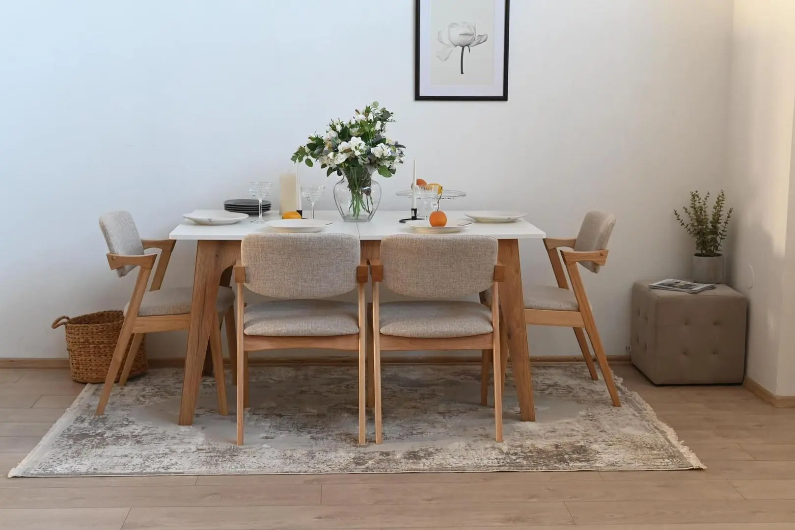 Стол раскладной Fabrik Home Crown (Белый Ясень/Дуб Эвок)