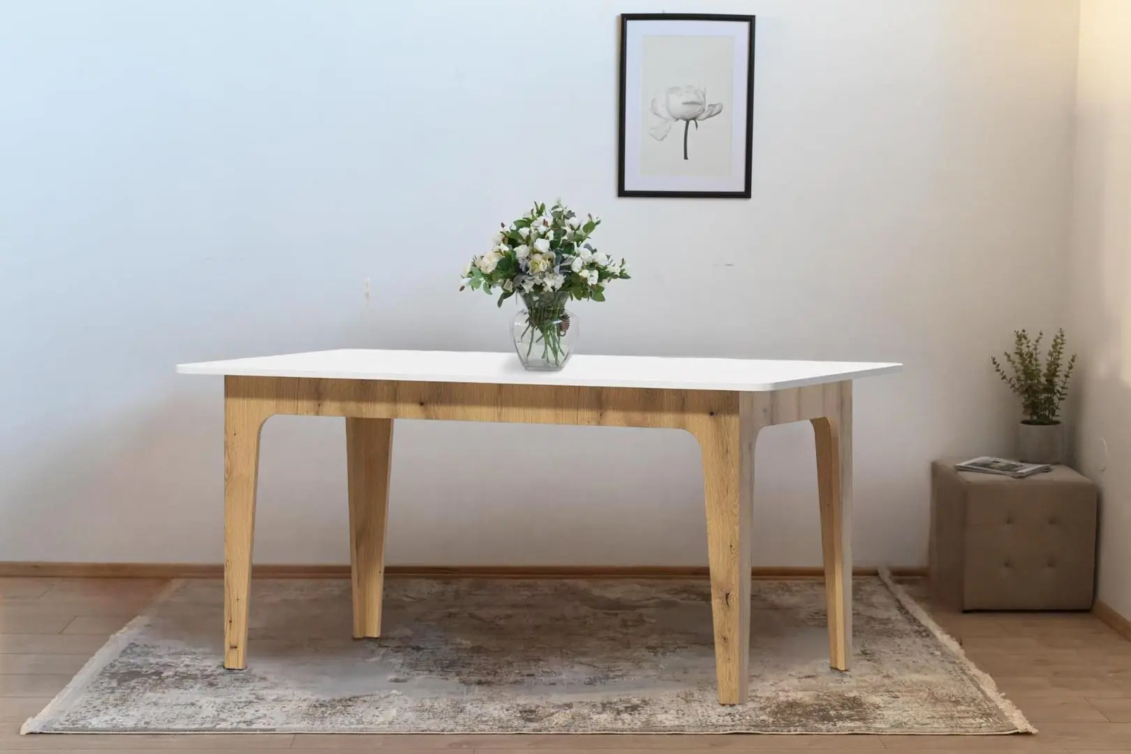 Стол раскладной Fabrik Home Crown (Белый Ясень/Дуб Эвок)