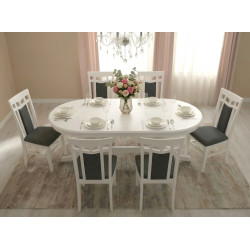 Masa extensibila Fabrik Home Elegance Oval 160/280x100 (White) Thumb