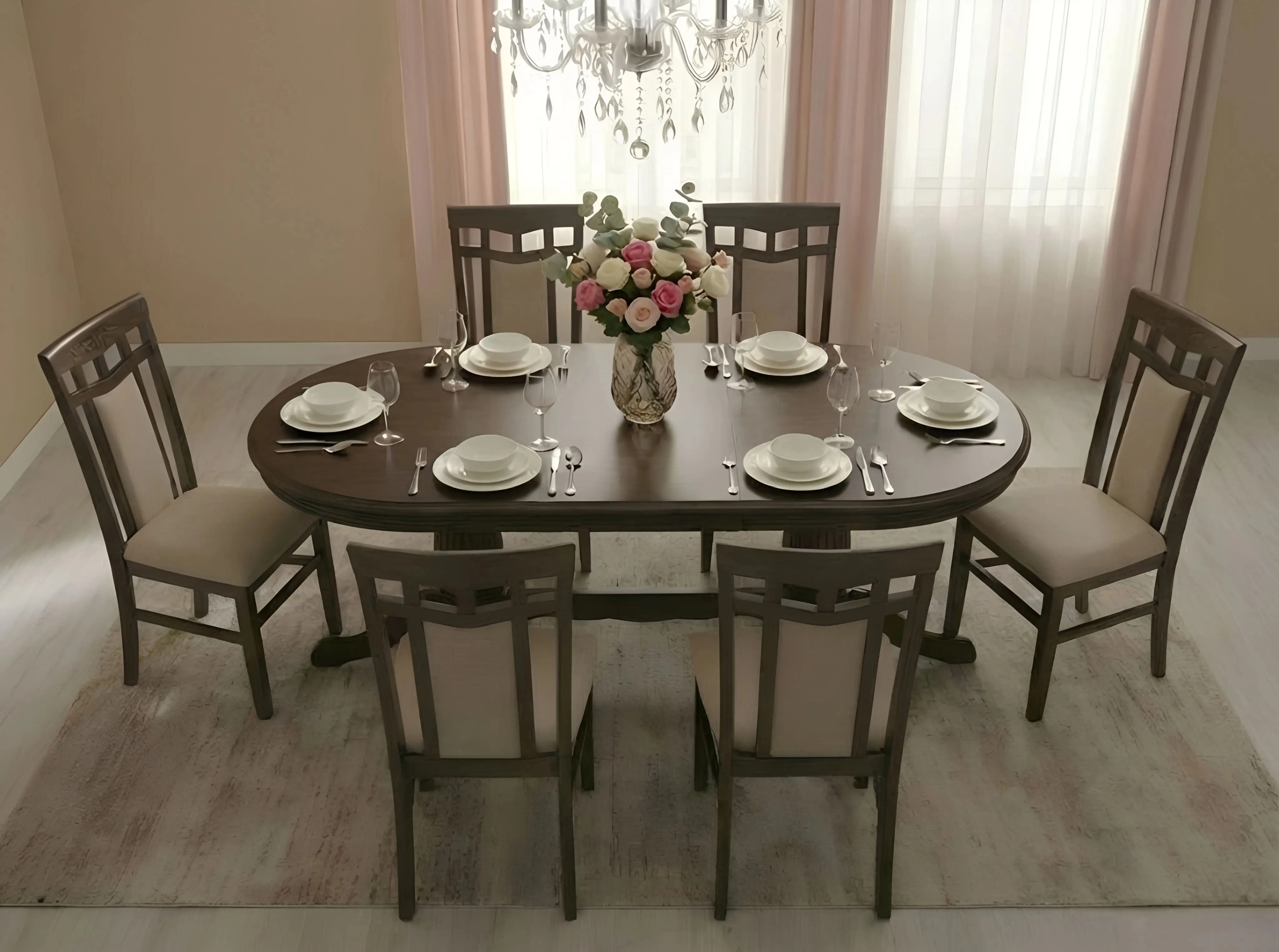 Masa extensibila Fabrik Home Elegance Oval 160/280x100 (Walnut)