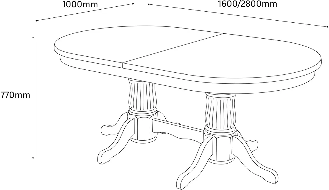 Masa extensibila Fabrik Home Elegance Oval 160/280x100 (Walnut)