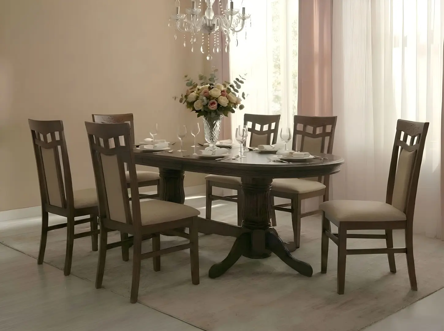 Masa extensibila Fabrik Home Elegance Oval 160/280x100 (Walnut)