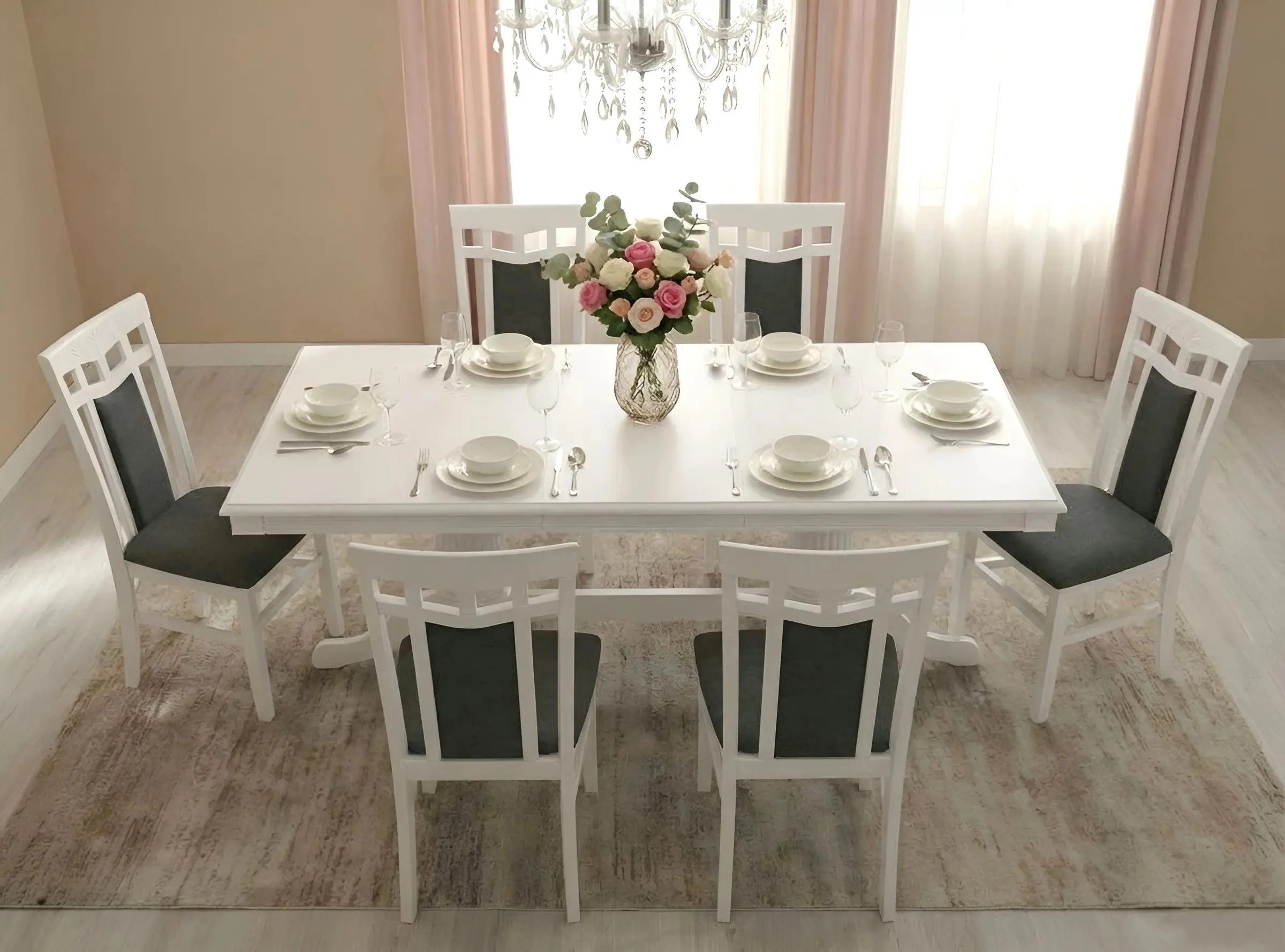 Стол раскладной Fabrik Home Elegance Прямоугольник 160/280x100 (Белый)