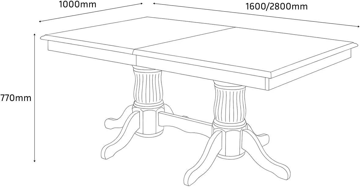 Стол раскладной Fabrik Home Elegance Прямоугольник 160/280x100 (Белый)