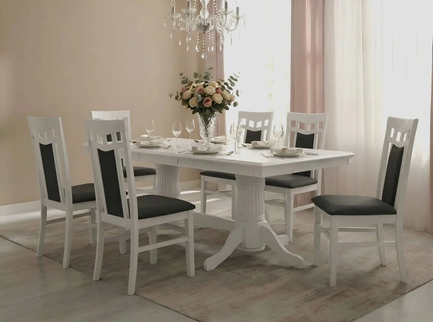 Стол раскладной Fabrik Home Elegance Прямоугольник 160/280x100 (Белый)