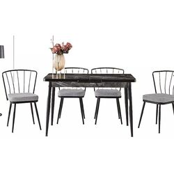 Стол раскладной Fabrik Home Necoline AY-1182 120/150см (Чёрный Мрамор/Чёрный) Thumb