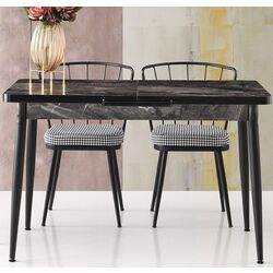 Стол раскладной Fabrik Home Necoline AY-1182 120/150см (Чёрный Мрамор/Чёрный) Thumb