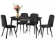 Masa extensibila Fabrik Home Necoline Retro RM-1194 (Aspect Marmura Neagra/Negru)