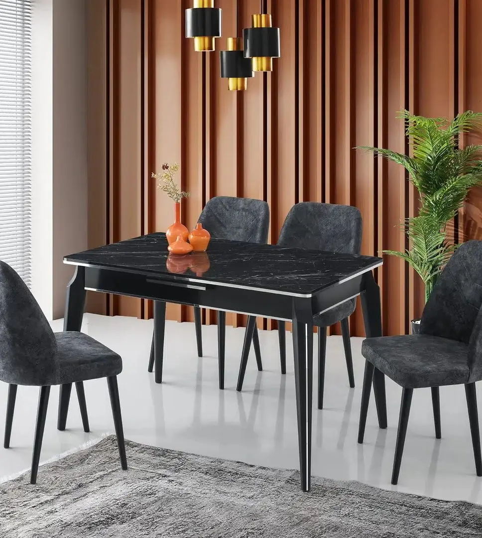 Стол раскладной Fabrik Home Necoline Star ST-983 (Чёрный Мрамор/Чёрный)