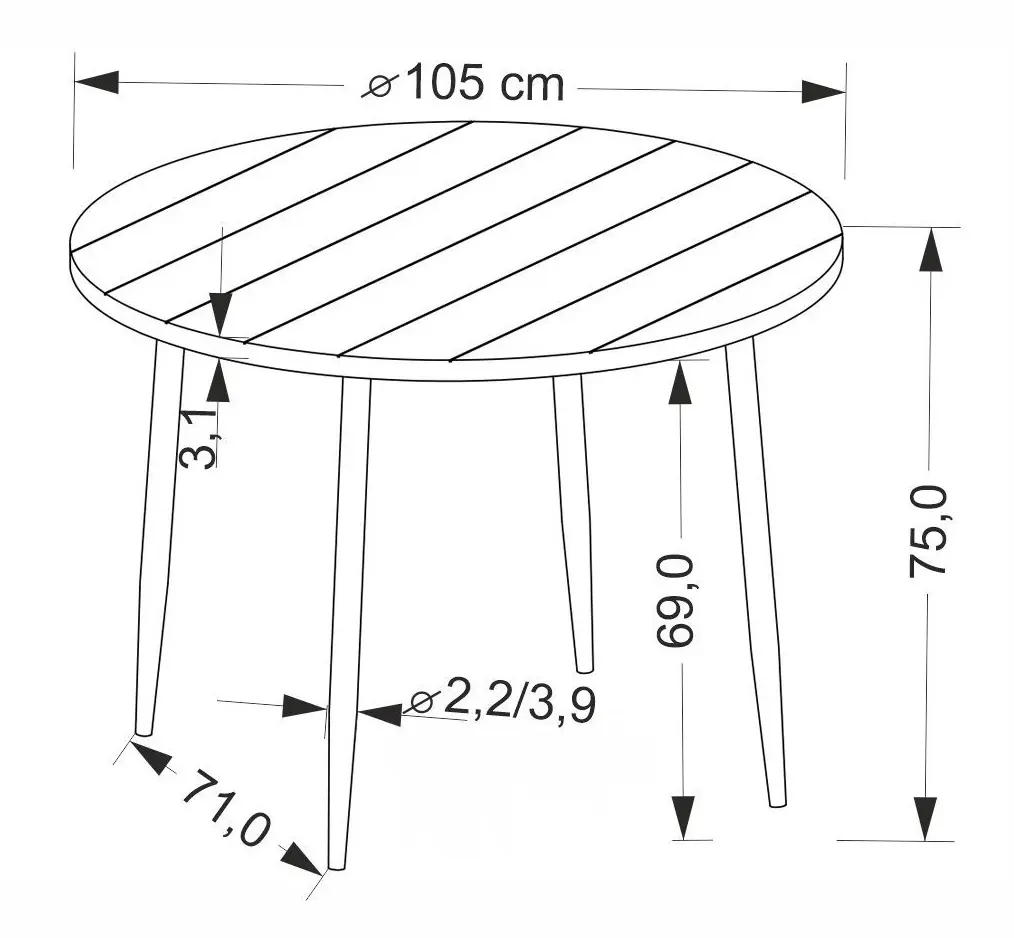 Masa Halmar Barry (Walnut/Black)