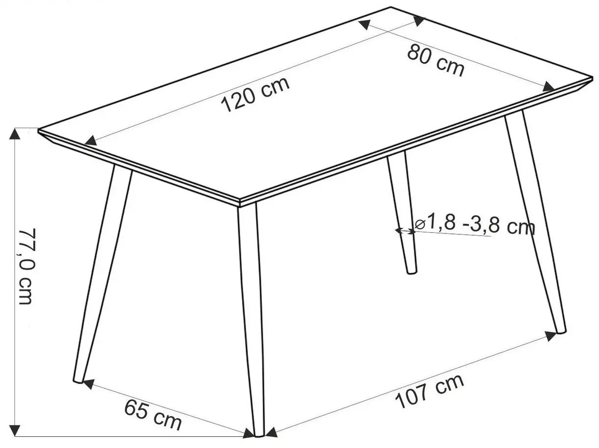 Masa Halmar Berto (Natural Oak/Black)