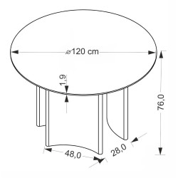 Masa Halmar Caldo 120 (Walnut) Thumb