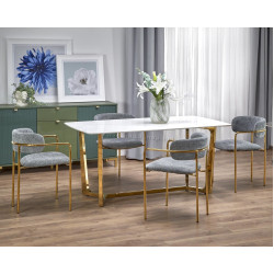 Masa Halmar Clemente (White Marble/Gold)