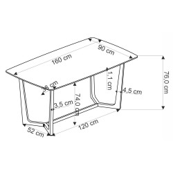 Masa Halmar Clemente (White Marble/Gold) Thumb