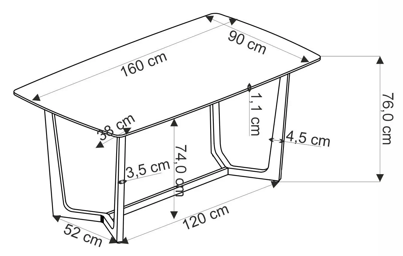 Masa Halmar Clemente (White Marble/Gold)