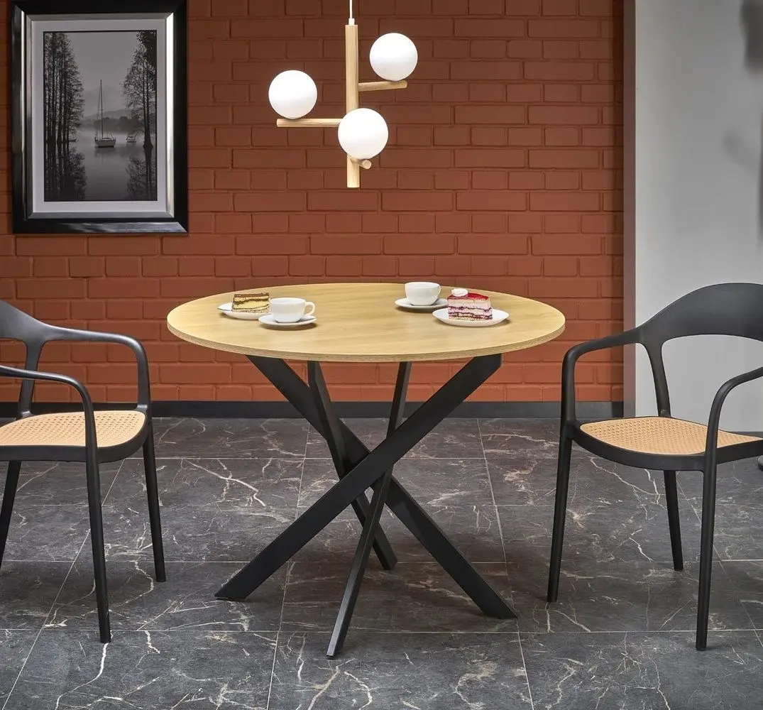 Стол Halmar Edgar 2 76x100 (Golden Oak/Black)