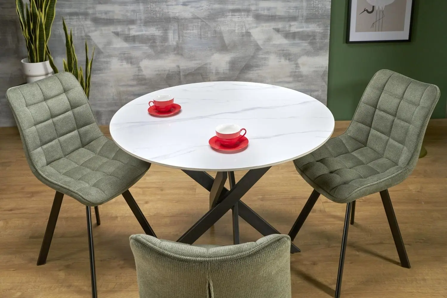 Masa Halmar Edgar 2 76x100 (White Marble/Black)