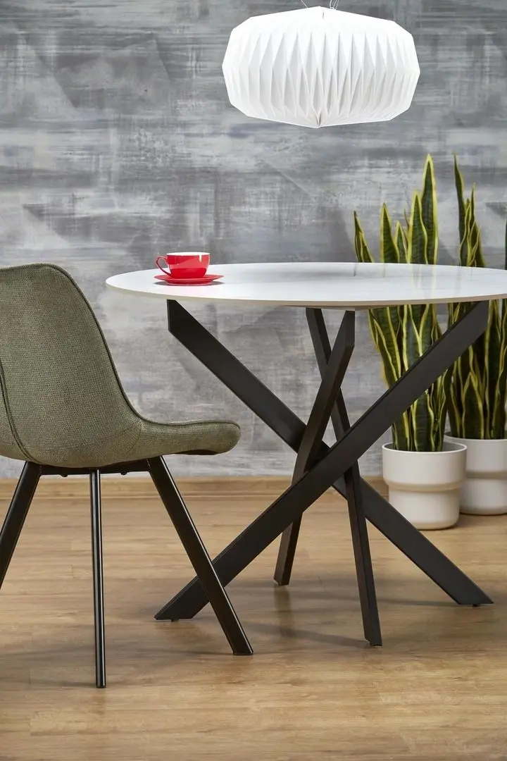 Masa Halmar Edgar 2 76x100 (White Marble/Black)