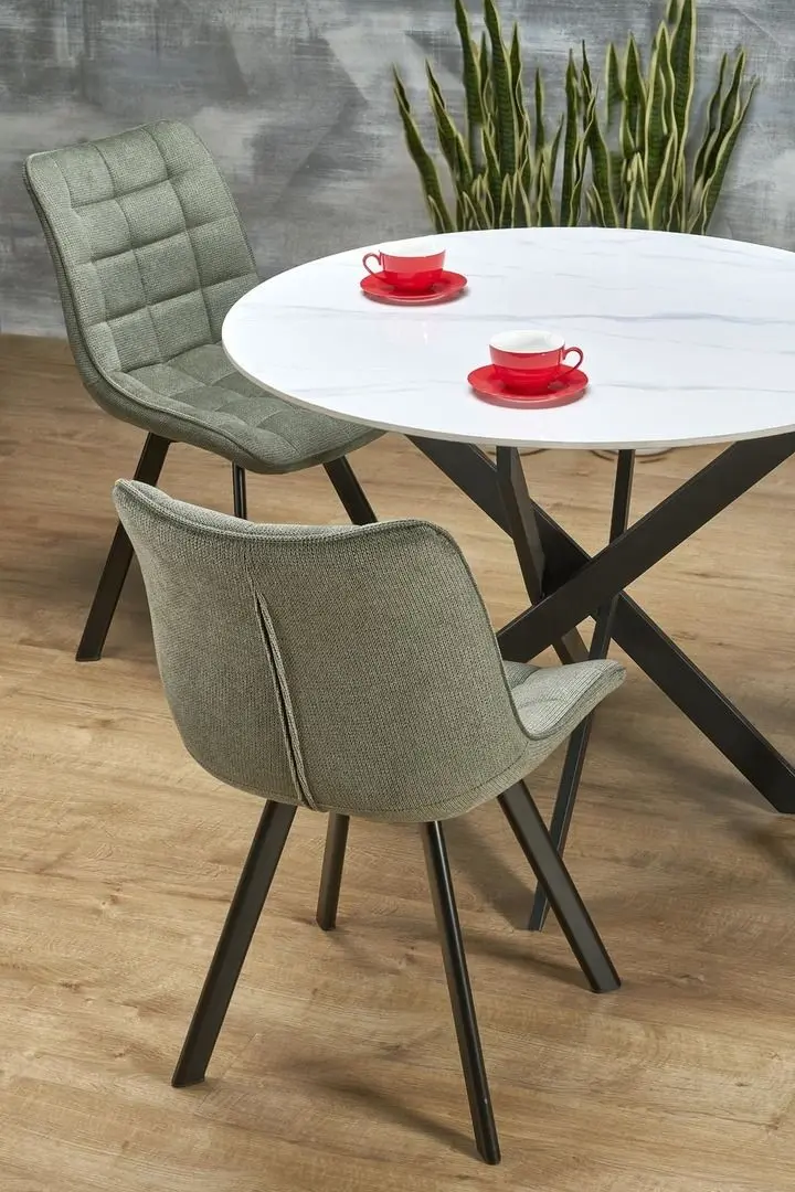 Masa Halmar Edgar 2 76x100 (White Marble/Black)