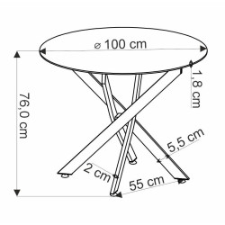 Masa Halmar Edgar (Walnut/Black) Thumb