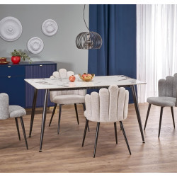 Masa Halmar Emilio 140 (White Marble/Black)