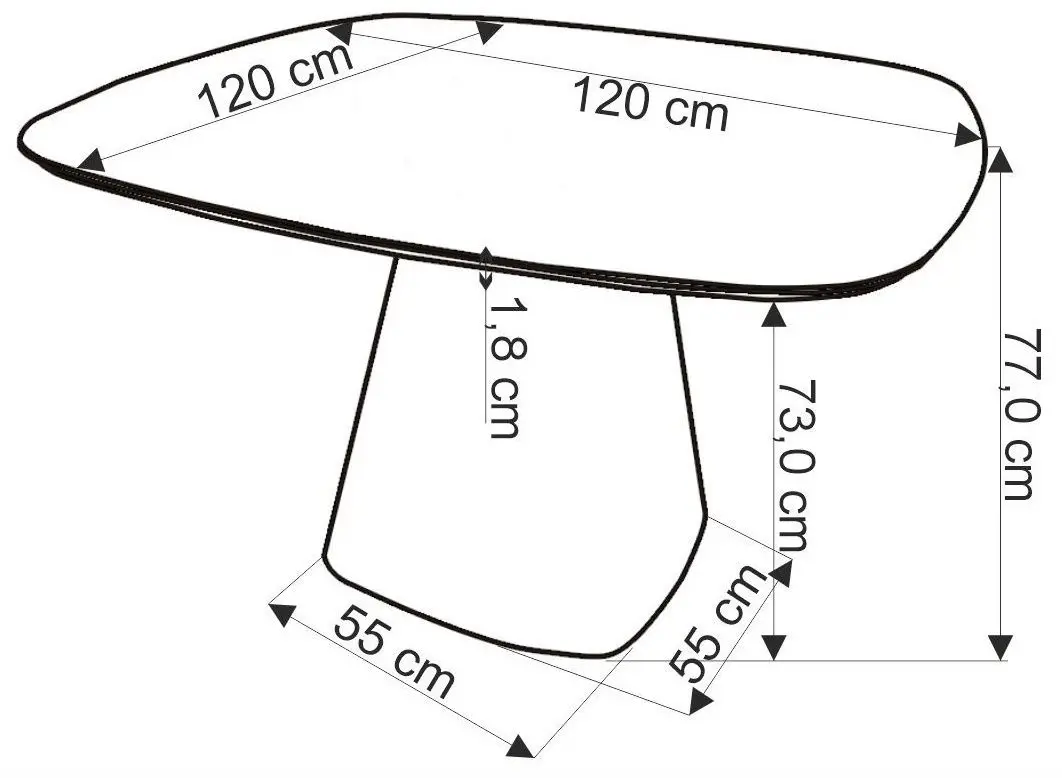 Masa Halmar Flavio 120x120 (White Gloss)