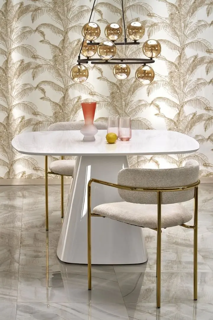 Masa Halmar Flavio 120x120 (White Gloss)