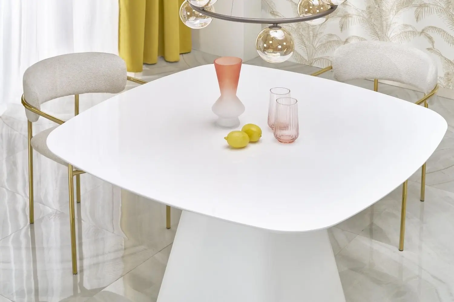 Masa Halmar Flavio 120x120 (White Gloss)