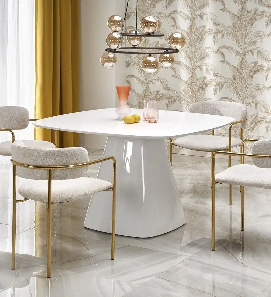 Masa Halmar Flavio 120x120 (White Gloss)