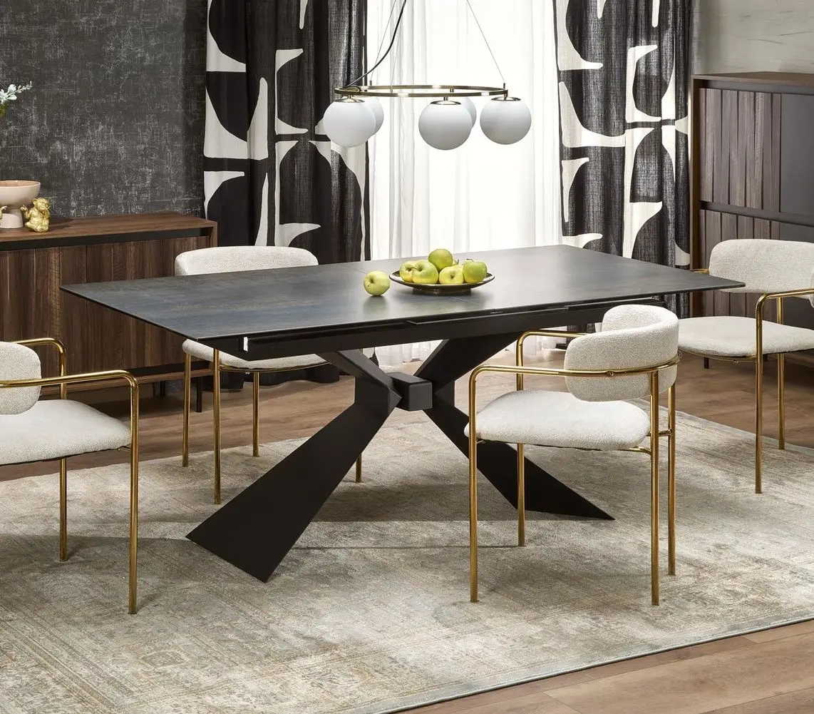 Masa Halmar Luciano 76x180/230 (Blue Marble/Black)