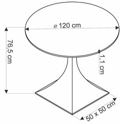 Masa Halmar Manuel 765x120 (Black Marble/Black) Thumb