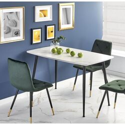 Masa Halmar Marco 120x77 (White Marble/Black)