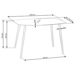 Стол Halmar Next 131 (Smoked/Black) Thumb