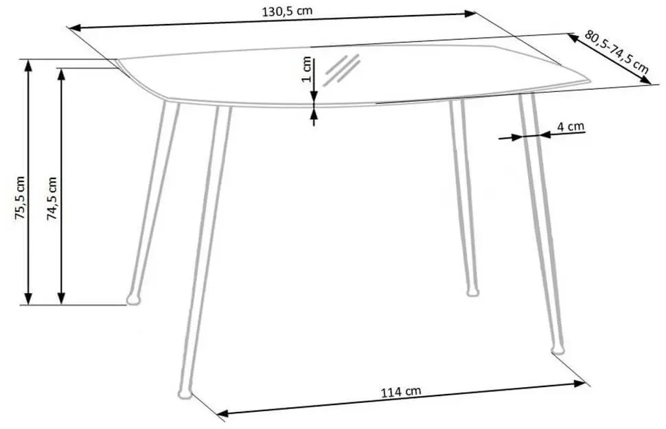 Стол Halmar Next 131 (Smoked/Black)