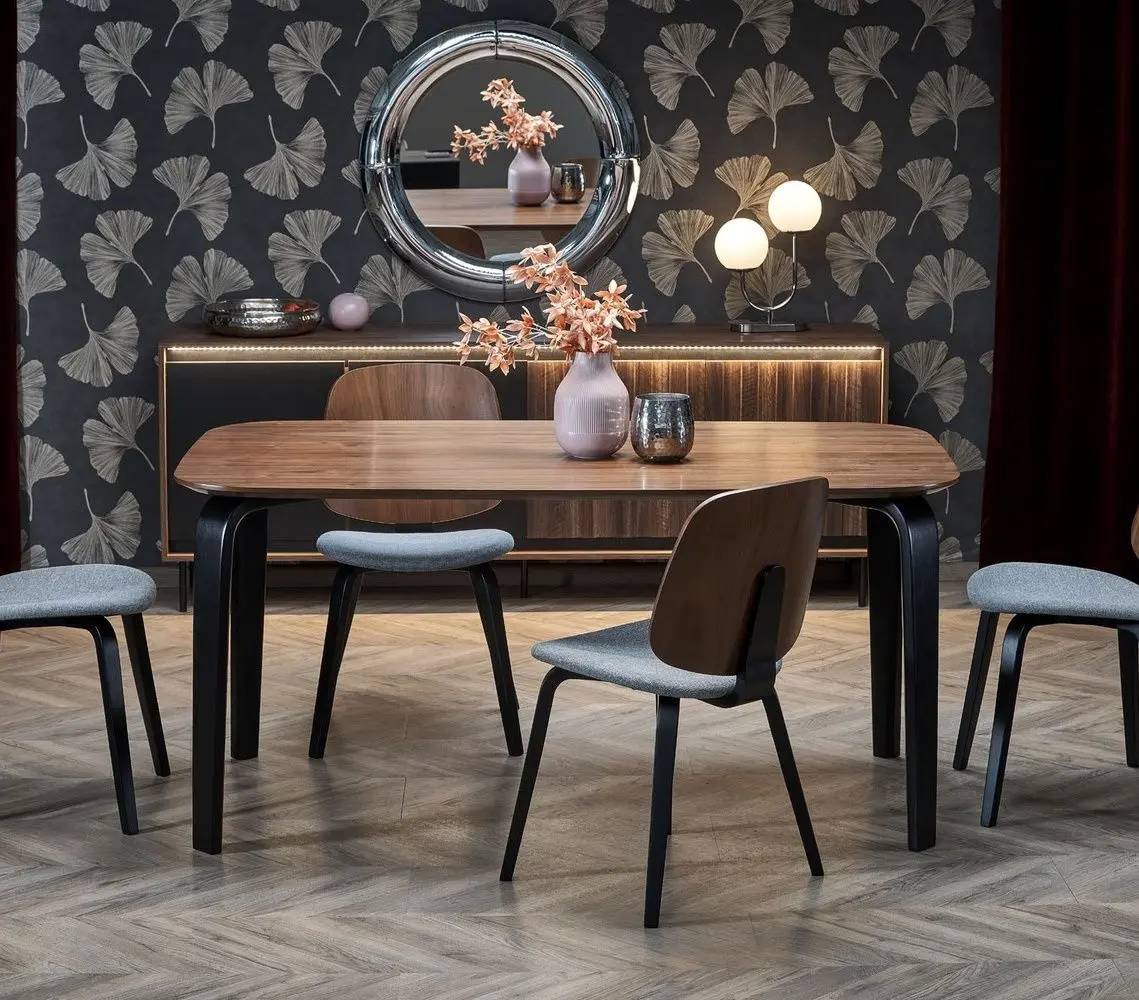 Masa Halmar Pedro 75x160 (Walnut/Black)