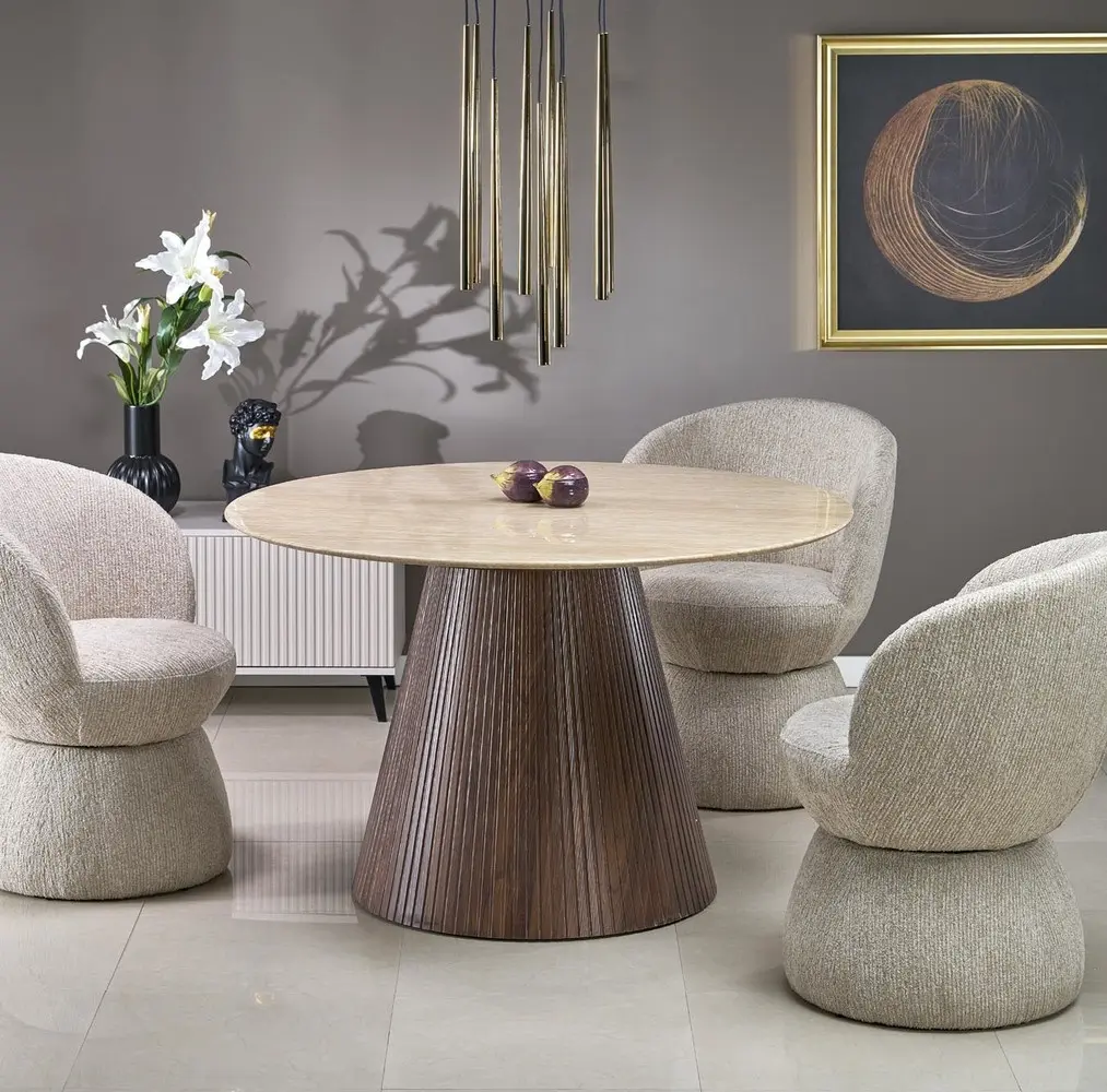 Стол Halmar Pireus (Travertine/Walnut)