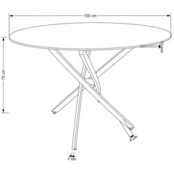 Masa Halmar Raymond 2 100x75 (White Marble/Silver) Thumb