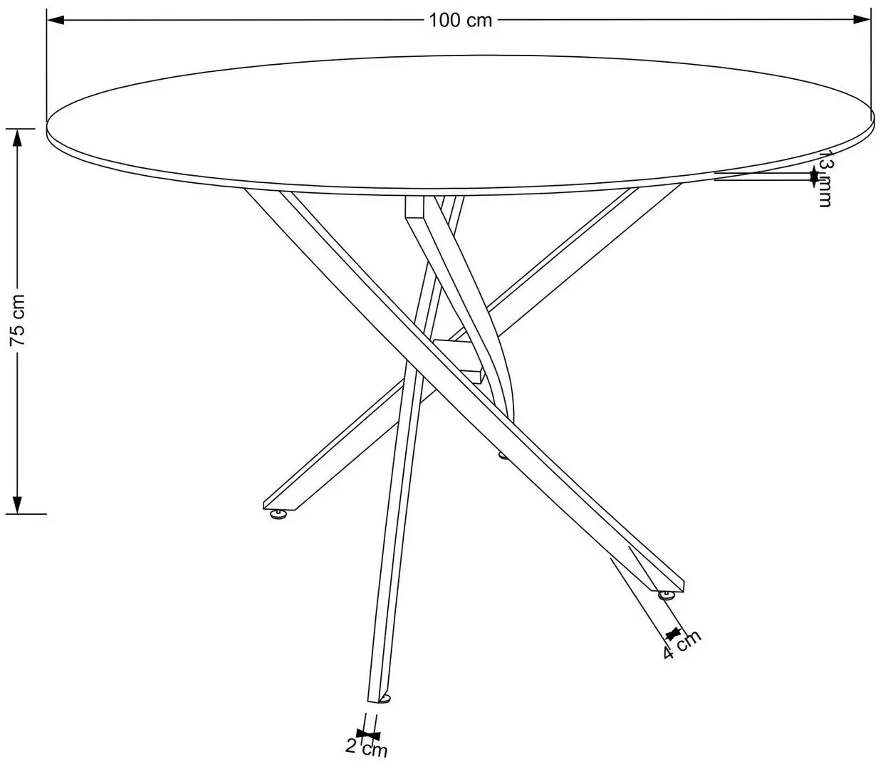 Masa Halmar Raymond 2 100x75 (White Marble/Silver)