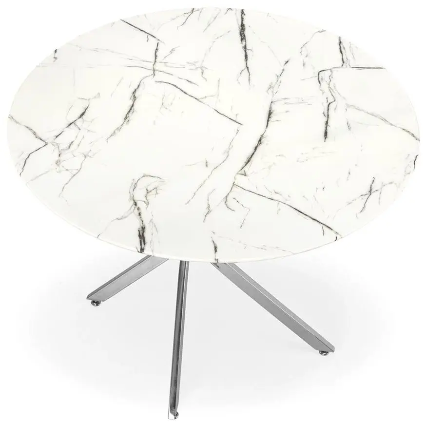 Masa Halmar Raymond 2 100x75 (White Marble/Silver)