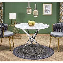 Masa Halmar Raymond 2 100x75 (White Marble/Silver)