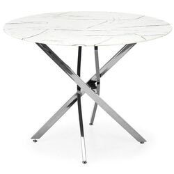 Masa Halmar Raymond 2 100x75 (White Marble/Silver) Thumb