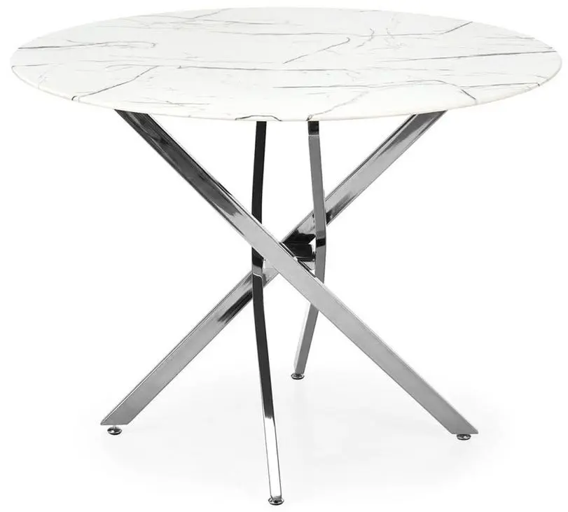 Masa Halmar Raymond 2 100x75 (White Marble/Silver)